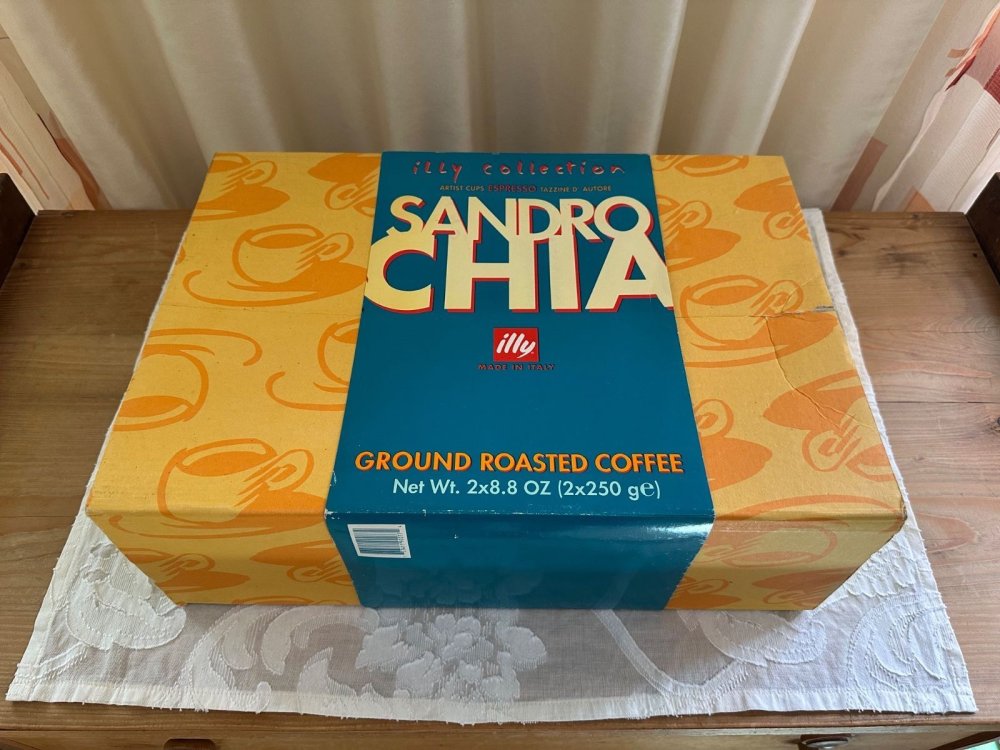 Illy Collection Espressotassen Sandro Chia (6 Tassen + Untertassen, 1997, OVP)